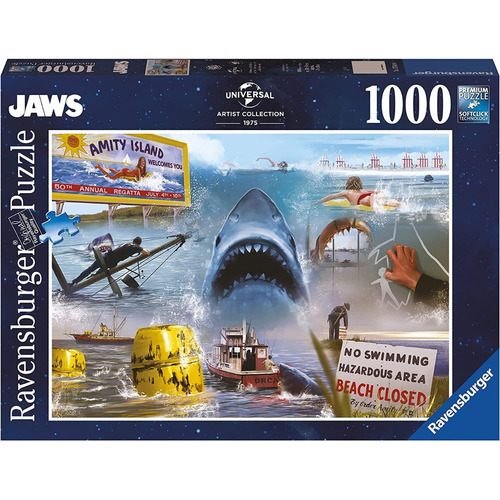 Tiburón Jaws Película Rompecabeza Ravensburger 1000 Piezas