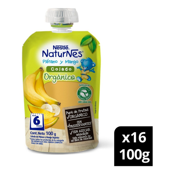 Compota Nestlé® Naturnes®  Plátano Mango 100g Pack X16