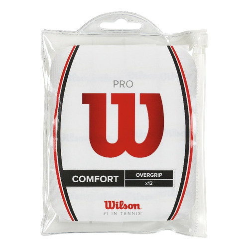 Pack X 12 Cubregrips Wilson Pro Overgrip Liso Tenis Padel Color Liso Blanco