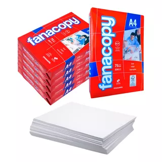 Resma De Papel A4 Fanacopy Papel Blanco 75gr Block X10 Resma