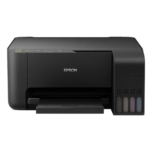 Impressora a cor multifuncional Epson EcoTank L3150 com wifi preta 110V L3150