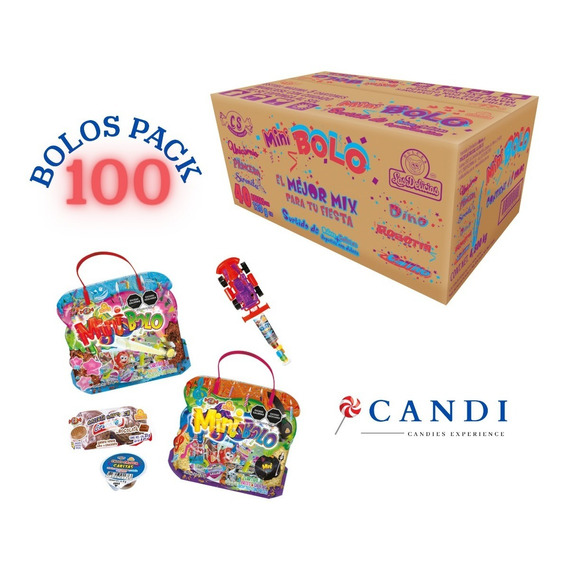 Mini Bolo Bolsa 120 Gr. Caja Con 100 Pzs Las Delicias 