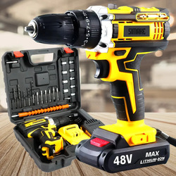 Parafusadeira Furadeira C/ 2 Baterias Maleta Kit Completo Led Eixo Flexível Vários Níveis Torque Simake