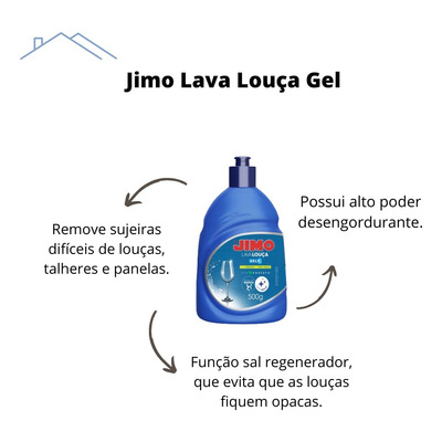 Kit 2 Lava Louça Gel Detergente Super Brilho 500g Jimo