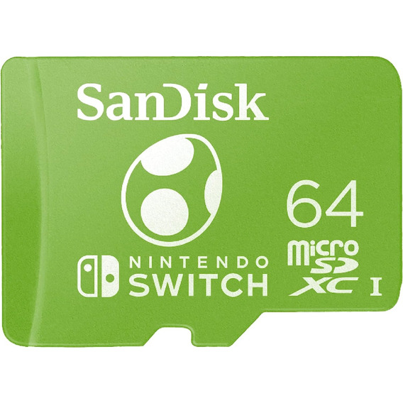 Tarjeta de Memoria Microsd 64gb Sandisk Microsdxc Uhs-i Para Nintendo Switch Yoshi