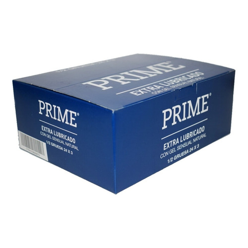 Preservativos Prime Extra Lubricado 1/2 Gruesa 24 Cajitas X 3 (72 Unidades)