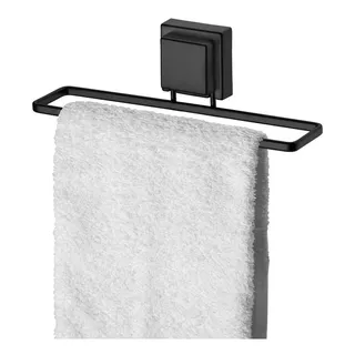 Suporte Porta Toalha Rosto Banheiro Lavabo C Ventosa Preto