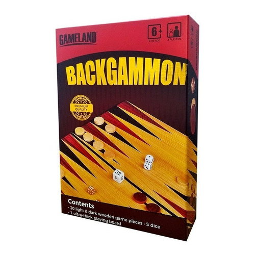 Juego De Salón Backgammon Con Tablero Gameland - 30 Piezas