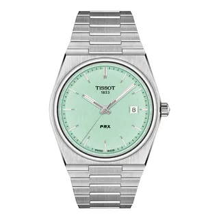 Reloj Pulsera Tissot T-classic T137.410.11.051.00 De Cuerpo Color Gris, Analógico, Para Hombre, Fondo Verde, Con Correa De Acero Inoxidable Color Gris, Agujas Color Gris Y Blanco, Dial Gris Y Blanco, 