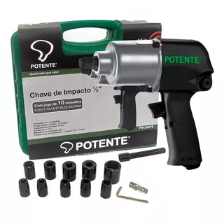 Chave De Impacto Pneumática 1/2 Pol C/14 Pçs 79 Kgf Potente