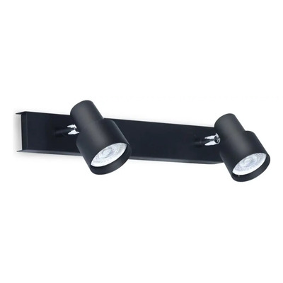 Aplique Pared 2 Luces Gu10 Led Linea Boa Negro Blanco Rd