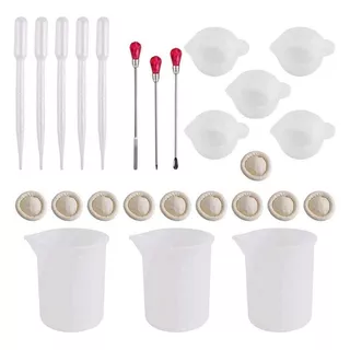 Kit Herramientas Inicio Resina Epoxy Vaso Silicona Pipetas +