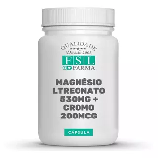 Magnésio L-treonato 530mg + Cromo 200mcg - 120 Cáps