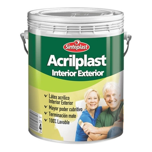 Pintura Látex Acrilplast Interior/exterior 1 Lt Colores Acabado - Color