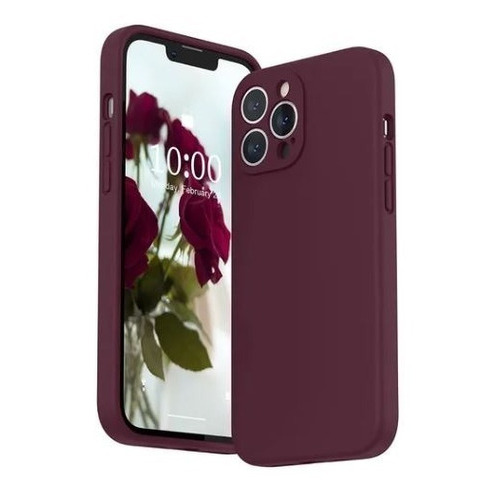 Carcasa Full Silicona Cubre Cámaras Para iPhone 12 Pro (3 Cámaras) - Color Vino - Marca Cellbox