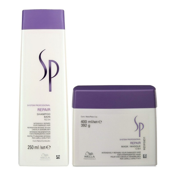 Shampoo Reparador + Mascarilla Wella Sp Repair Profesional