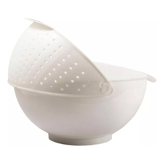 Bowl Colador 2 En 1 De Verduras Plus Solutions Color Blanco