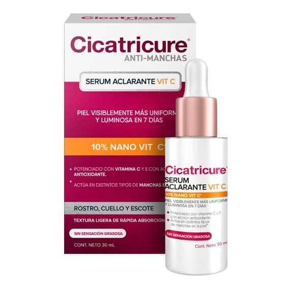 Cicatricure Anti Manchas Serum Aclarante Vitamina C 30ml Momento de aplicación Día/Noche Tipo de piel Normal