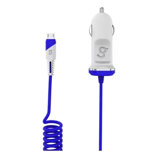 Cargador Para Auto Micro Usb Integrado Celular Premium Gowin Color Azul