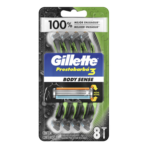 Rastrillo Desechable Gillette Prestobarba3 Body 8 Unidades