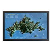 Mapa Relevo Realista 3d-ilha Grande-pinável Moldura E Pins