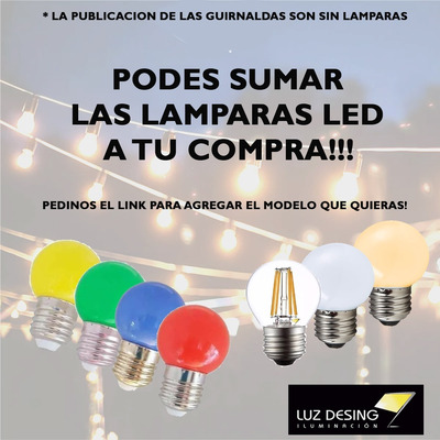 Guirnalda Luces Exterior 15 Metros Kermesse Apto Led 