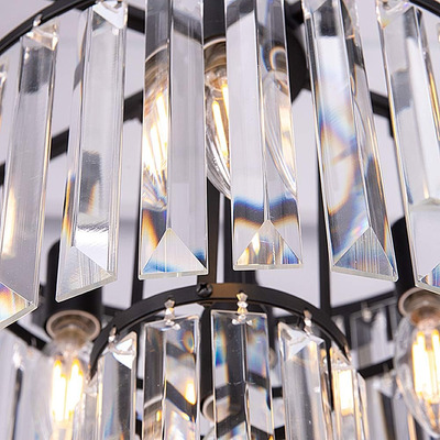Lampara Colgante Cristal 40cm 3 Pisos Cromo 5 Luces E14 Dx