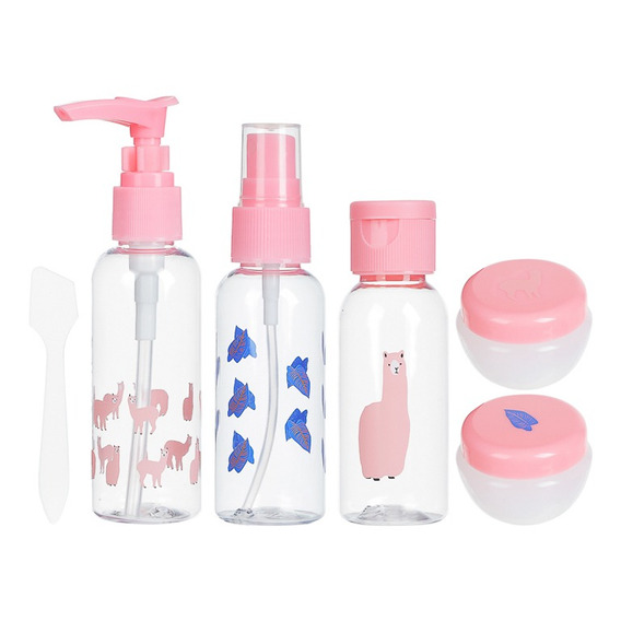 Miniso Set De Botellas Para Viaje Llama Plástico 6 Piezas