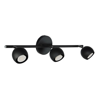 Aplique Pared 3 Luces Barral 66cm Manu Gu10 Negro Apto Led Negro
