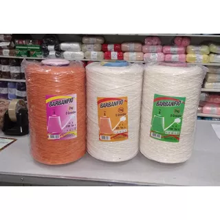 Barbante Kit C/ 6kg (3 Cones De 2kg) Cru 6 Ou 8 Fios