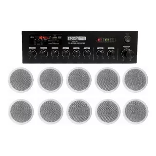 Combo Musica Funcional Moon Pmf45 Usb Bt + 10 Parlantes Esdj