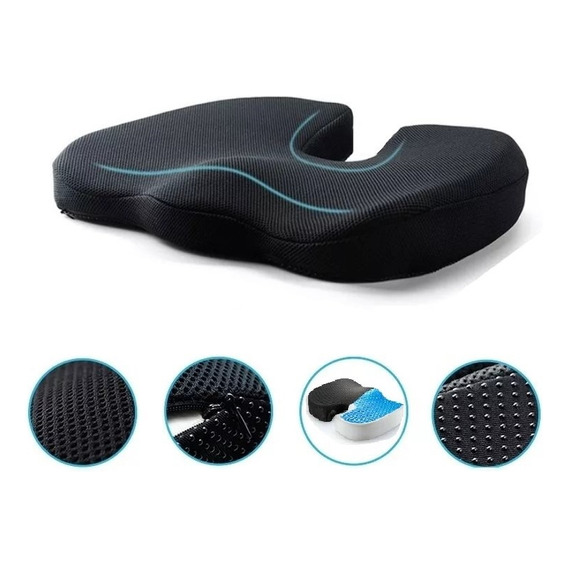 Cojín Asiento Coxis Ortopédico Ergonómico Con Memory Foam