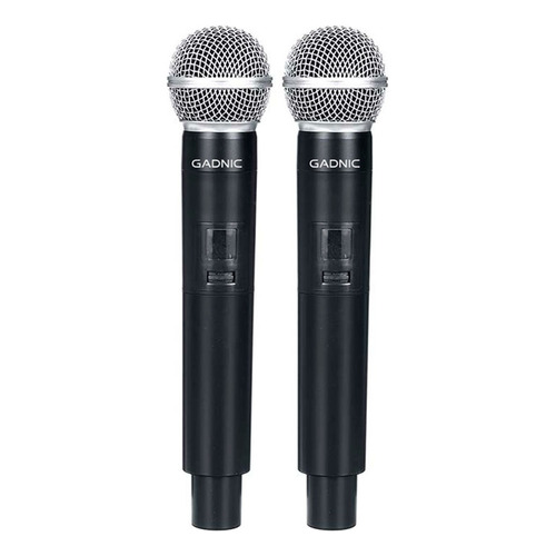 Set 2 Microfonos Inalambricos Karaoke Uhf Alta Calidad M205 Color Negro