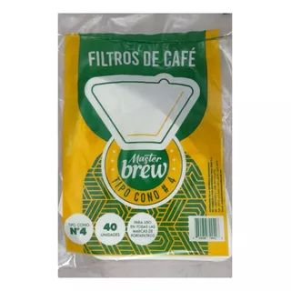 Filtros De Cafe Para Cafeteras Cono Nº 4 Paq De 40 Unidades