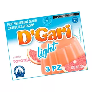 3 Gelatinas Light Dgari Toronja Natural Polvo Uso Diabetico