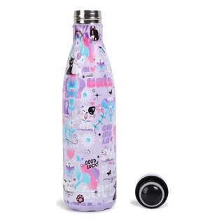 Botella 500 Ml Gato Bt142 Chimola Color Lila