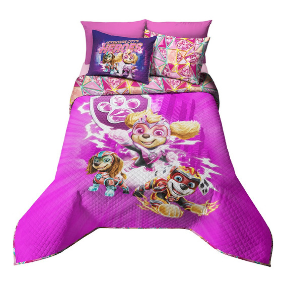 Edrecolcha Matrimonial Paw Patrol Héroes - Providencia Color Fucsia