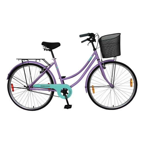 Bicicleta Dama Paseo Baccio Siena Rod 26 Vt Canasto Parrilla Color Violeta