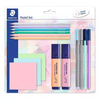 Kit Canetas + Lapis + Marca Texto + Bloco Adesivo Staedtler