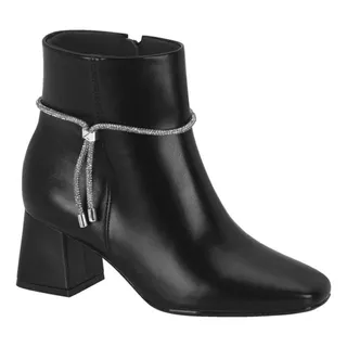 Bota Feminina Vizzano Original Cano Médio Salto Grosso Baixo