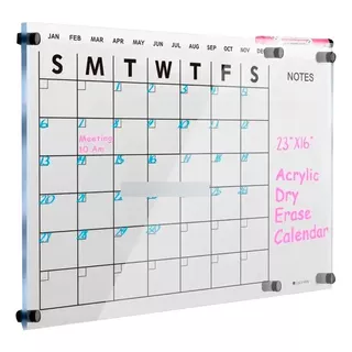 Tableros Acrilicos Calendario Blanco Borrable 40cm X 58