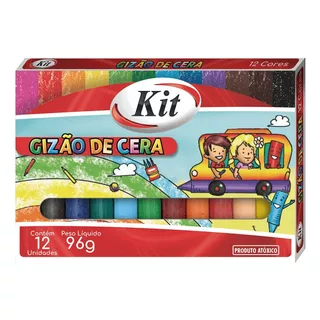 Gizão De Cera 12 Cores Kit