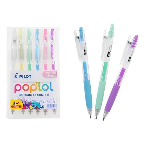 Estuche Con 6 Bolígrafos Pilot Pop´lol Colores Pastel