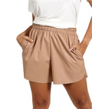 Short Engomado Eco Cuero Elastizado Talles Grandes Especial