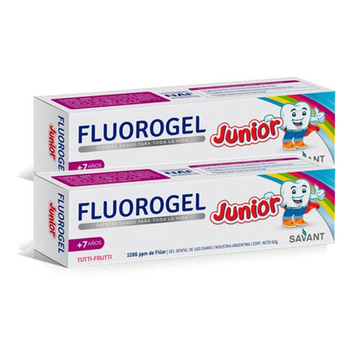 Fluorogel Junior +7 Años Tutti Frutti Gel Dental 60g 2u