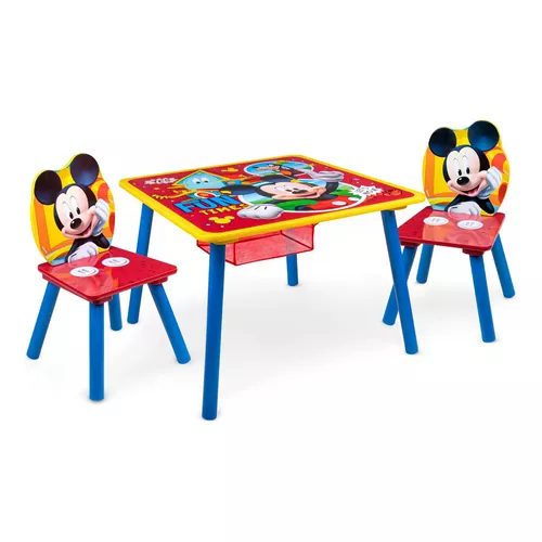 Mesa De Madera Kids House Disney Mickey Mouse Para Niños y Niñas, Con  Espacio para Almacenamiento y Dos Sillas, Mesita para Niños Perfecta para  La Diversión, Estimula La Creatividad