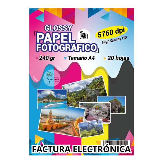 Papel Fotográfico Grueso 240 Gramos X 20 Unidades