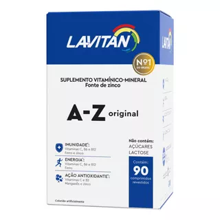 Suplemento Em Comprimidos Lavitan A-z Original Suplemento Minerais Vitaminas Em Caixa De 56.7g 90 Un