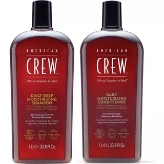  Shampoo Hidratante 1000ml + Acondicionador American Crew Men