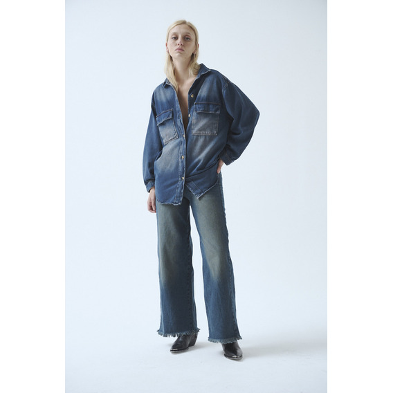 Camisa De Jean Oversize Cali Mujer